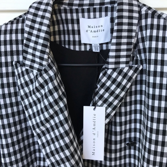 Maison d’Amelie Paris Gingham blazer size M - Picture 8 of 10